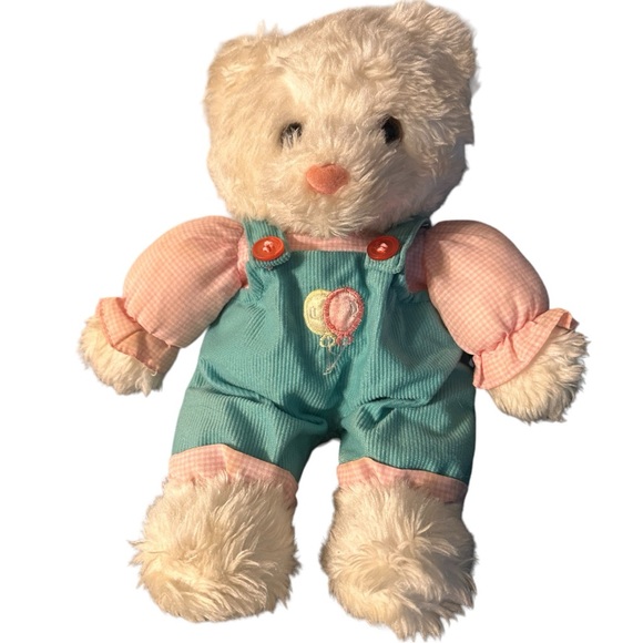 Vintage Cuddle Wit Plush Teddy Bear Corduroy Overalls Embroidered Balloons 14” - Picture 1 of 4